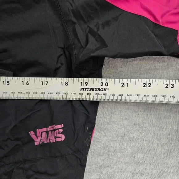 VANS Women Activewear Jacket Small Black Pink Colorblock Snow Full Zip Pocket - Picture 5 of 11